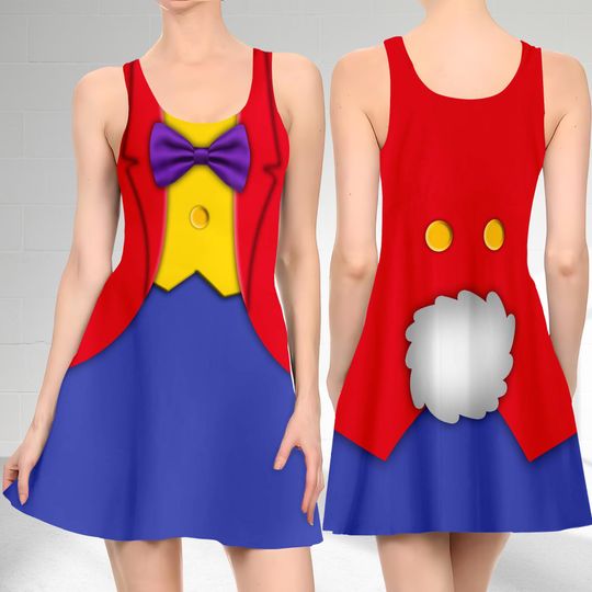 White Rabbit Skater Dress, Alice In Wonderland Dress, White Rabbit Character Alice In Wonderland Dress, Alice In Wonderland Dress Gift