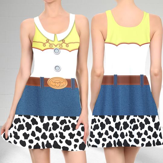 Jessie Cowgirl 3D Cosplay Costume Skater Dress, Toy Story And Dress, Jessie Toy Story Mom Daughter Dress, Jessie Toy Story Dress Gift