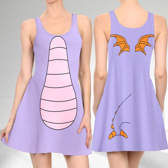 Figment Dragon 3D T-shirt, Figment Epcot Park All Over Print Shirt And Dress, Figment Dragon Mom Daughter Dress, Figment Dress Gift