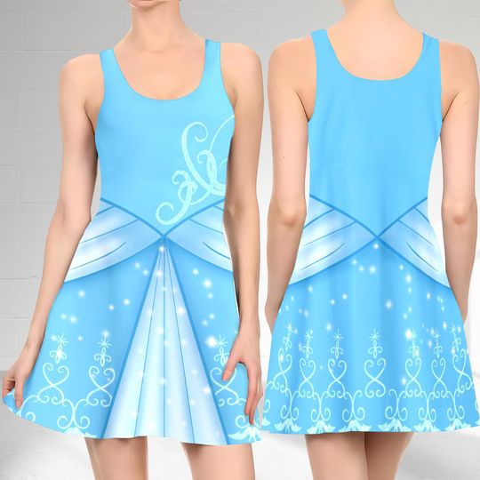 Discover Cinde Princess 3D Cosplay Costume Skater Dress, Cinde Movie And Dress, Princess Movie Mom Daughter Dress, Cinde Dress Gift