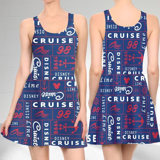 Mickey Ears Cruise 3D Cosplay Costume Skater Dress, Mickey Mouse And Dress, Mickey Ears Cruise Mom Daughter Dress, Mouse Ears Dress