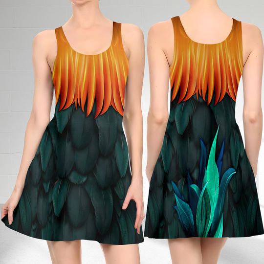 Hei Hei Rooster Skater Dress, Moana Movie Skater Dress, Hei Hei Moana Dress, Princess Movie Dress, Hei Hei Moana Dress Gift, Gift For Mom