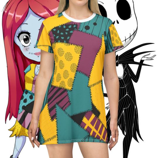 Sally from Nightmare Before Christmas T-Shirt Dress (AOP)
