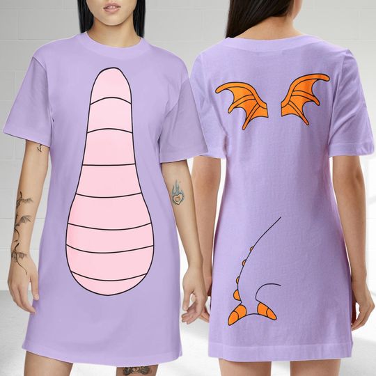 Figment Dragon T-Shirt Dress, Figment Epcot Park T-Shirt Dress