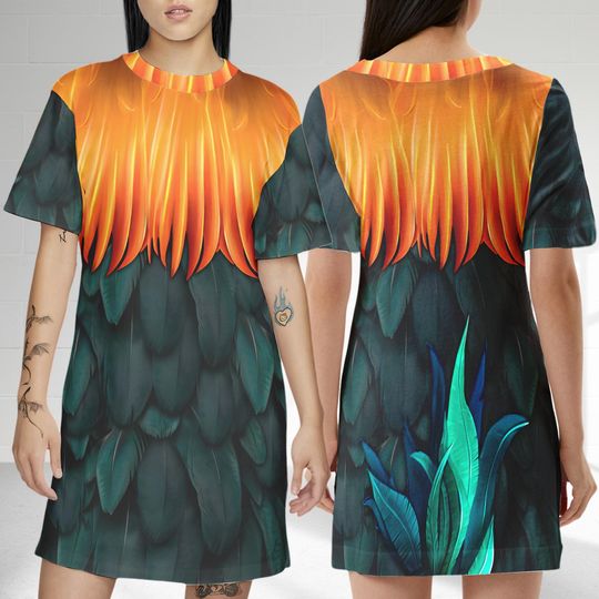 Hei Hei Rooster T-Shirt Dress, Moana Movie T-Shirt Dress, Hei Hei Moana Dress, Princess Movie Dress, Hei Hei Moana Dress Gift, Gift For Mom