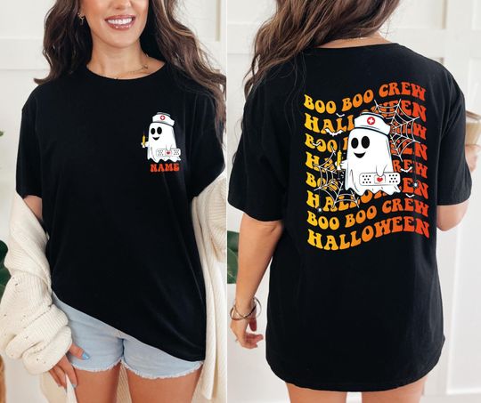 Boo Boo Crew Shirt, Custom  Halloween Nursing Shirt, Personalized Halloween Nurse Shirt, Cute Nurse Tee, Ghost Nurse Tee, Nurse Team Shirt