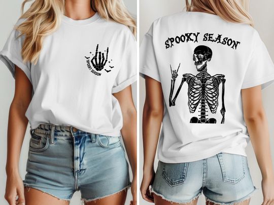 Spooky Skeleton Shirt, Halloween Shirt, Spooky Season Shirt, Spooky Mom Shirt, Halloween Mom Shirt, Funny Halloween Gift, Scary Shirt