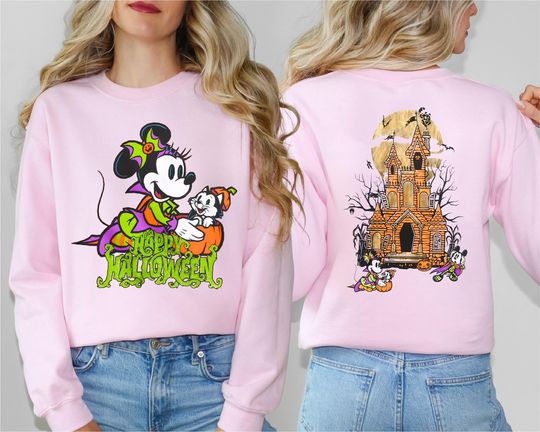 Discover Minnie Mouse and Figaro Halloween Shirt, Minnie Mouse Halloween Sweatshirt, Halloween Tee, Spooky Season Shirt, Trick Or Treat Tee