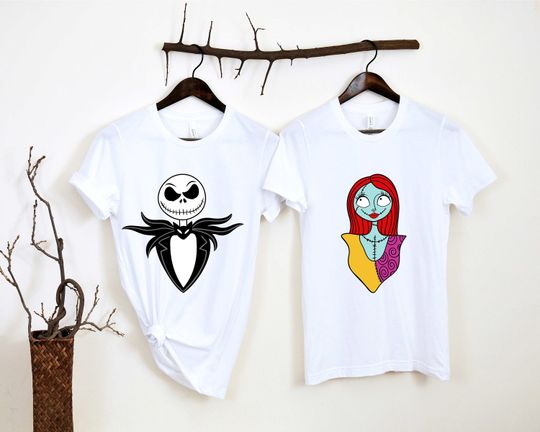 Disney Sally and Jack shirt, Sally and Jack Couple Tee, Nightmare Before Christmas Sally Shirt, Halloween Couple T shirt.