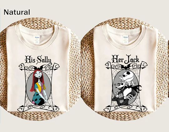 Jack and Sally Couple Matching Shirt Her Jack His Sally Shirt, Jack and Sally Valentines Gift for Lovers, Couple Shirt