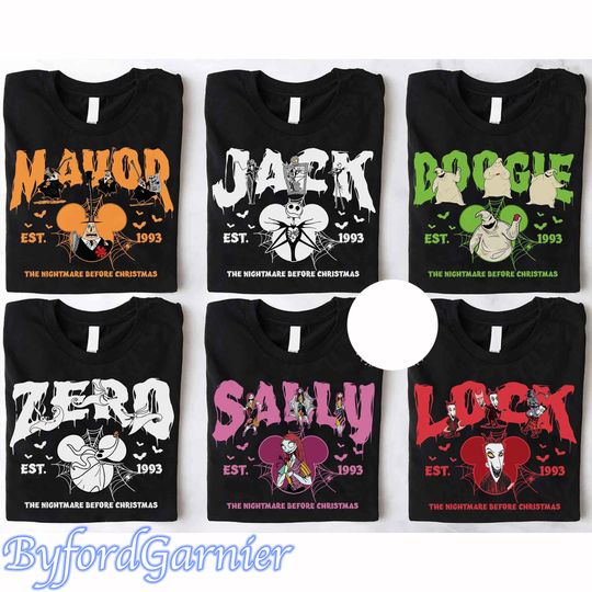 The Nightmare Before Christmas Shirt, Disney Halloween Shirt, Jack Skellington Sally Zero Shirt, Oogie Boogie Bash 2024, Spooky Season Shirt