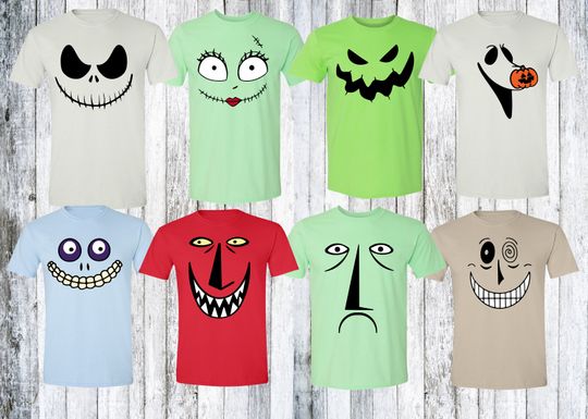 Nightmare Before Christmas Shirts Jack Sally Oogie Boogie Zero mayor Costume Face Shirts  ! All Sizes Infant -6X! | Costume | Halloween