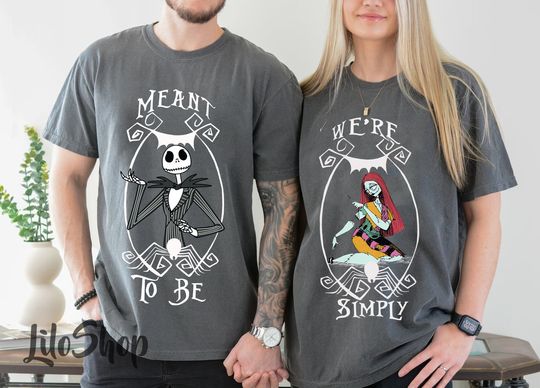 Jack Skeleton Shirt, Jack and Sally Couple Shirt,  Honeymoon Shirts, The Nightmare Before Christmas Shirt, We're Simply Meant To Be