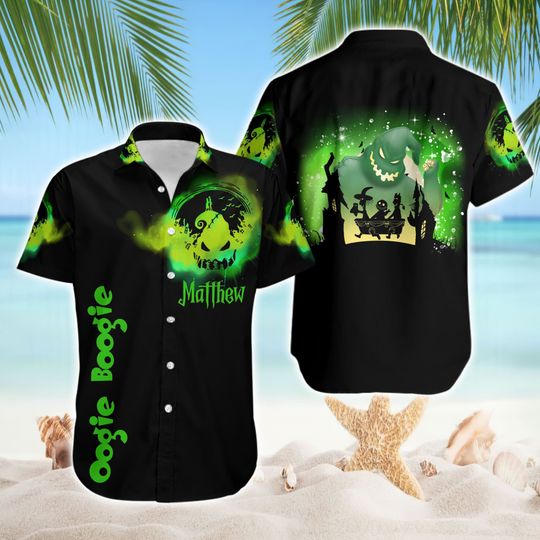 Discover Nightmare Before Christmas Hawaii Shirt, Oogie Boogie Hawaiian Shirt, Nightmare Before Christmas Halloween Costume Shirt, Summer Button Up