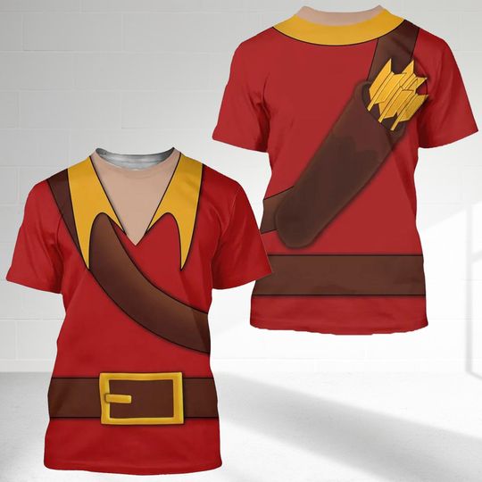 Gaston 3D T-Shirt, Halloween Cosplay Running Shirt, Beauty And The Beast Antagonists Tee