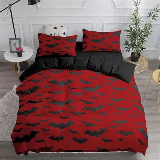 Discover Bat prints halloween Bedding Set | Halloween Bedding Set | Halloween Gift