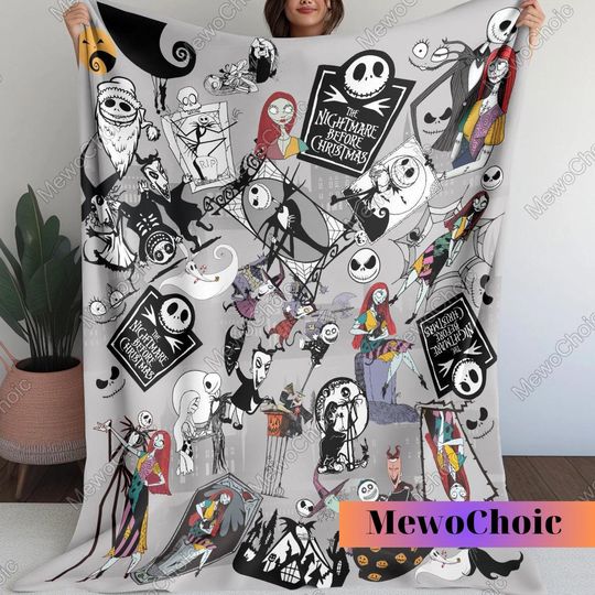 Discover Halloween Jack Skellington Blanket, Jack And Sally Halloween Fleece Blanket, Lock Shock And Barrel, Nightmare Before Christmas Blanket