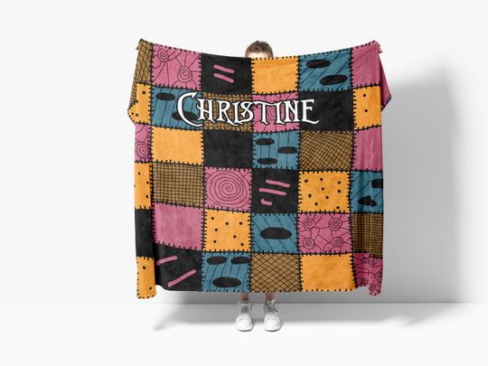 Discover Nightmare Before Christmas, Custom Jack Skellington Name Blanket, Personalized Sally and Jack Blanket