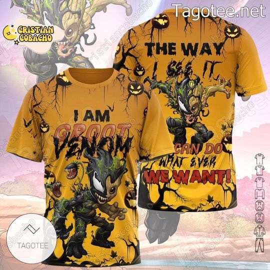 Halloween Groot Venom 3D Shirt, I Am Groot Venom T-shirt, Marvel Venom