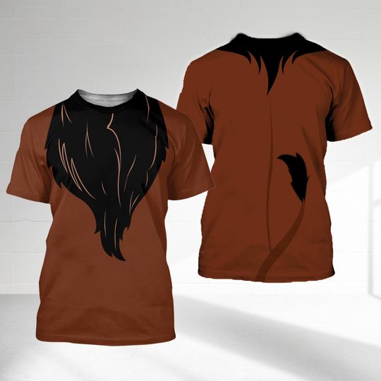 Lion 3D Costume Shirt, Lion Scar Cosplay Matching T-Shirt, Animal Kingdom Shirt