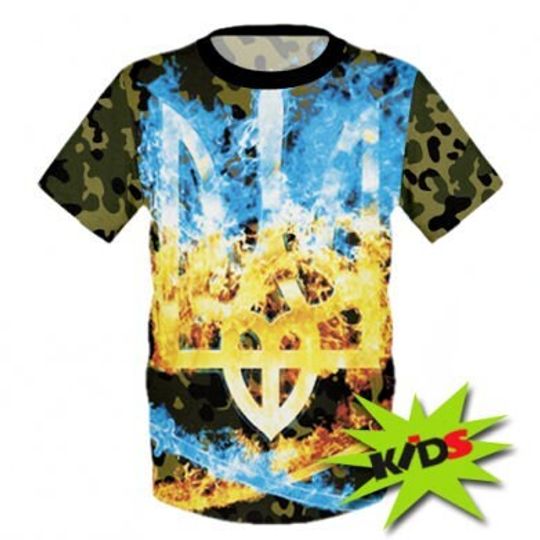 Children's 3D t-shirt with trident of Ukraine, a huge selection of children's t-shirts