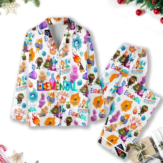 Discover Elemental Pajamas Set, Elemental Women Pajamas, Christmas Party Gift, Elemental Movie Family Matching Shirt, Magic Kingdom Shirt