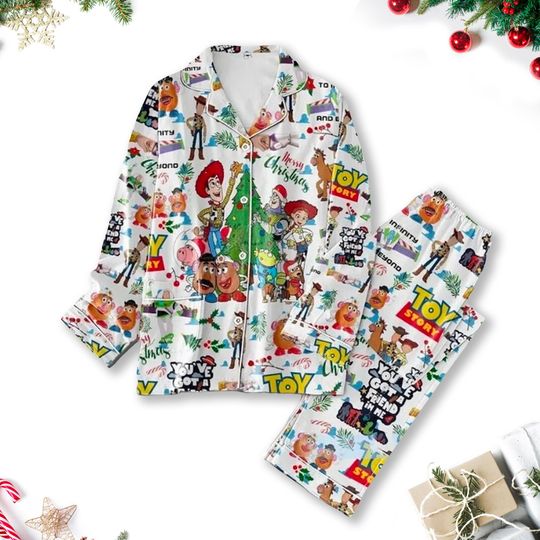 Toy Story Christmas Pajamas Set, Toy Story Women Pajama, Woody Buzz Lightyear Matching Family Pajamas, Toy Story Christmas Party Shirt