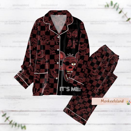 Halloween Pajamas, Halloween Holiday Pajamas, Five Nights At Freddys Pj Set, Freddy Fazbear Pjs For Women, Spooky Season Gift