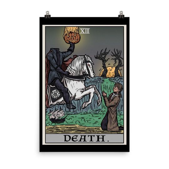 Discover Death Tarot Card Poster Halloween Poster Headless Horseman Decor