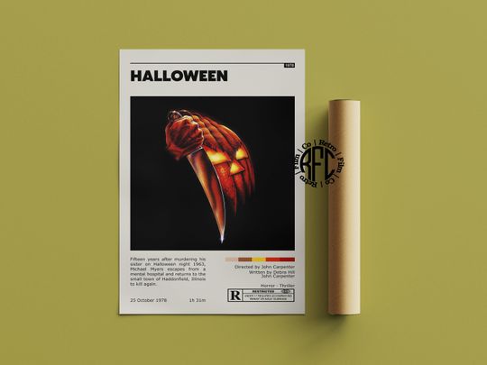 Halloween Movie Retro Vintage Poster | Minimalist Movie Poster