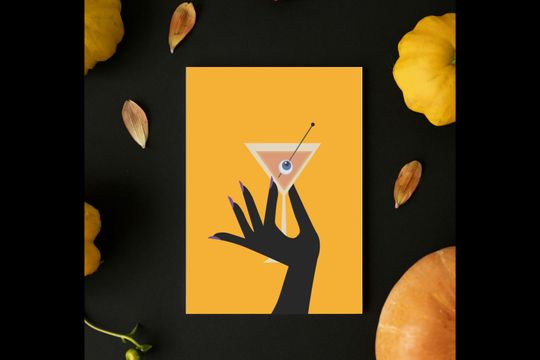 Printable Halloween Poster, Printable Boo Drink, Funny Retro Cocktail Poster