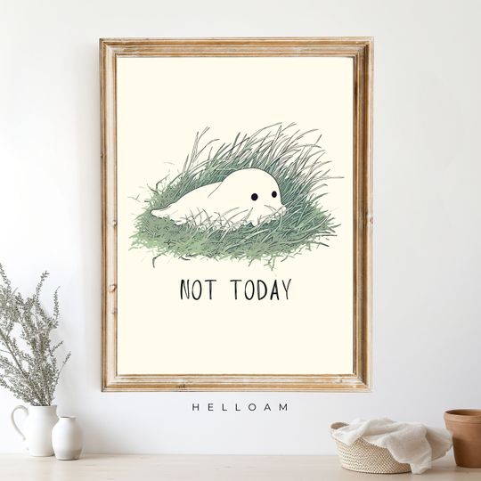 Positive self care poster Ghost Flower Poster Horror Spooky Cute Wall Art Halloween Poster