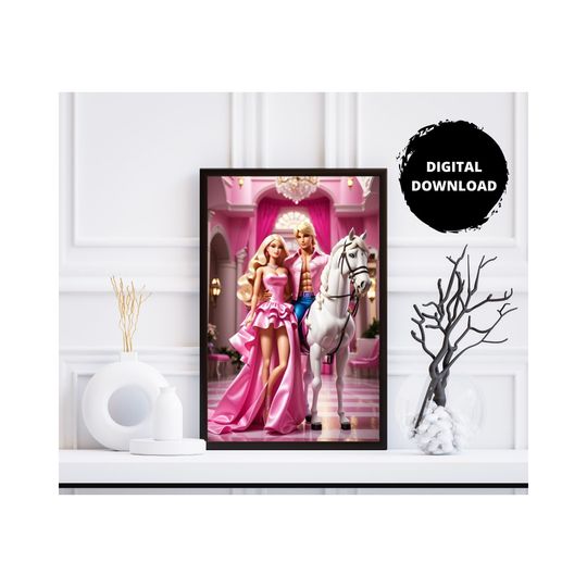 Barbie Wall Art Barbie Horse Digital Print Barbie Poster Barbie and Ken Ken Abs