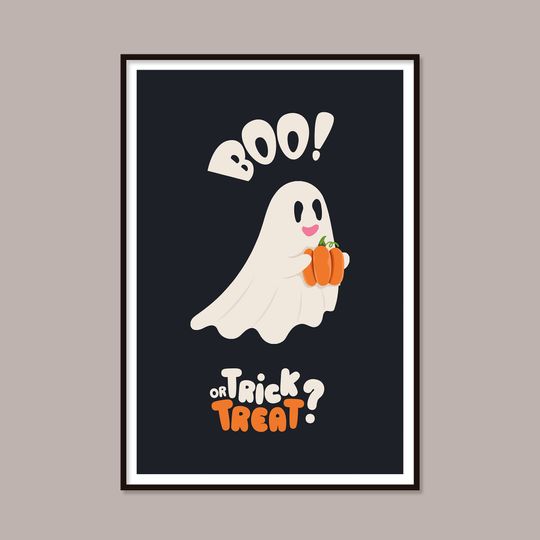 Discover Halloween Poster| | Trick or Treat Wall Art | Halloween Ghost Poster