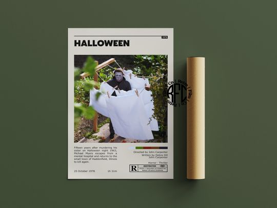 Halloween Movie Retro Vintage Poster | Minimalist Movie Poster