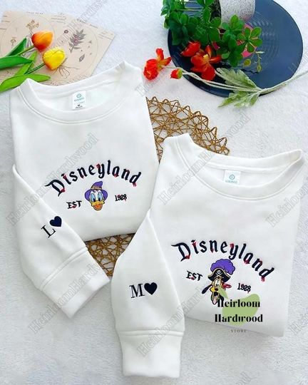 Halloween Disneyland Embroidered Sweatshirt, Donald Duck Shirt, Disney Pluto Hoodie, Magic Kingdom Sweatshirt, Cute Couple Hoodie