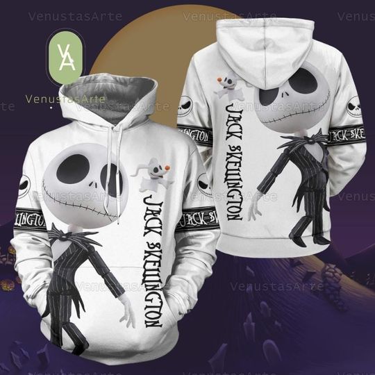 Nightmare Before Christmas Hoodie, Jack Skellington T-Shirt, Oogie Boogie 3D Hoodie, Cartoon Character Tee, Disney Halloween Gift