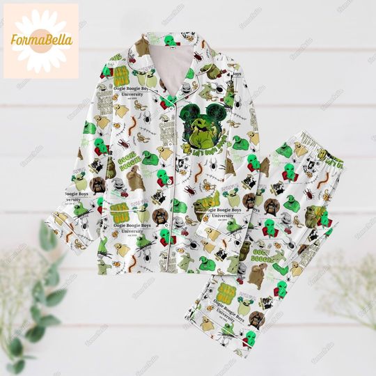 Halloween Oogie Boogie Pajamas Set, Nightmare Before Christmas Pjs, Horror Characters Gift, Jack And Sally, Disney Long Sleeve Pyjamas