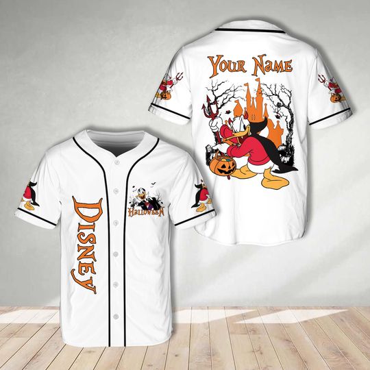Personalized Mickey And Friends Halloween Baseball Jersey,Ddisney Mickey Skeleton Horror Jersey Shirt,Magic Kingdom Shirt For Baseball Lover