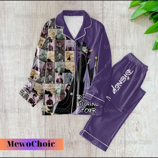 Halloween Disney Villains Characters Pajama Set, Villains Pajamas Pants, Disney Woman Pajama, Maleficent Ursula, Pajamas Christmas