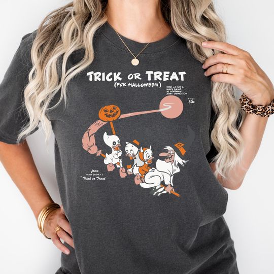 Discover Vintage Disney Halloween Ducks shirt, Trick or Treat Witches Shirt, WDW Magic Kingdom Shirt, Disneyland Halloween