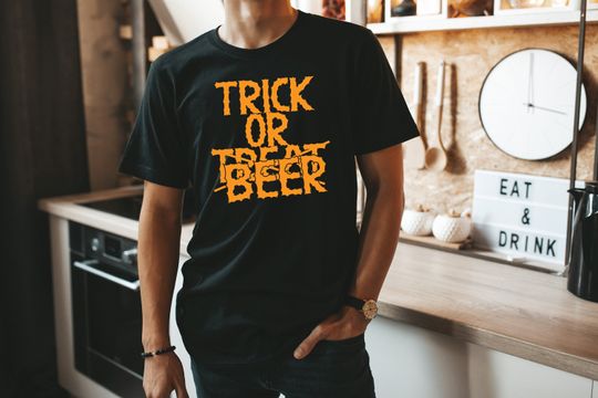 Discover Trick or Treat shirt for Halloween, Mens Drinking t-shirt, Halloween Party tee, Halloween t-shirt, Beer Lovers Gift