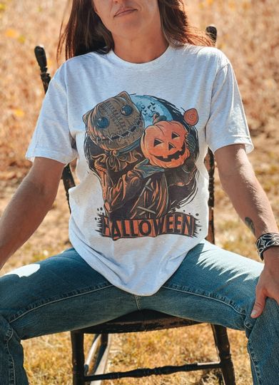 Discover Trick or Treat Sam Tee | Pumpkin Head Halloween Shirt