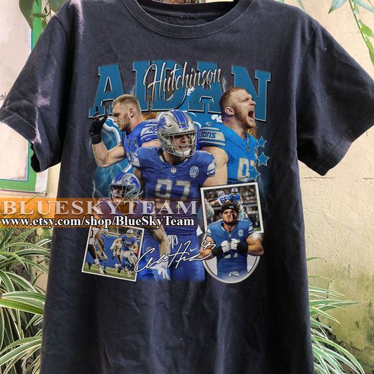 Vintage 90s Graphic Style Aidan Hutchinson T-Shirt, Aidan Hutchinson shirt, Vintage Sport Tee,Retro American Football Bootleg Gift