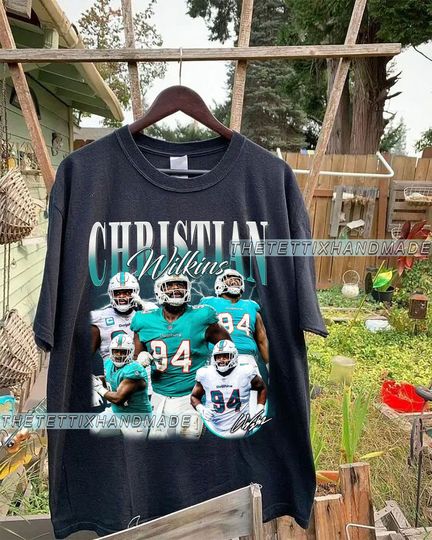 Discover Vintage Christian Wilkins T-Shirt, Christian Wilkins Shirt, Miami Football Shirt, Vintage Sport Shirt