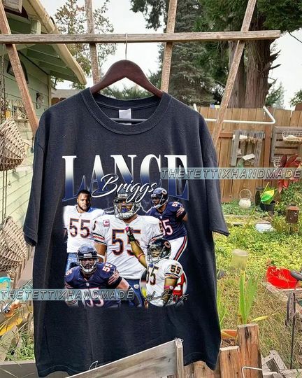 Discover Vintage 90s Graphic Style Lance Briggs T-Shirt, Lance Briggs Shirt, Chicago Football Shirt, Vintage Sport Shirt