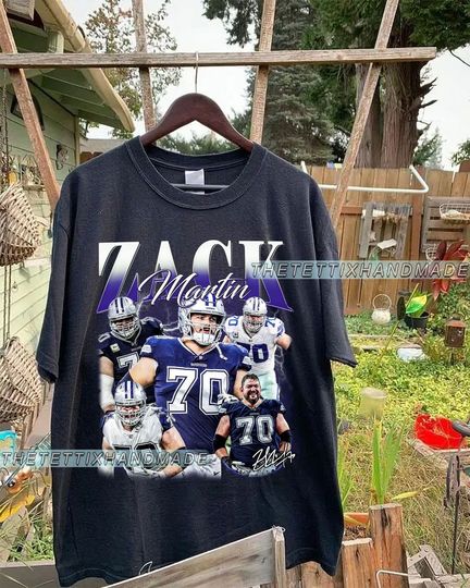 Discover Vintage 90s Graphic Style Zack Martin T-Shirt, Zack Martin Shirt, Dallas Football Shirt, Vintage Sport Shirt