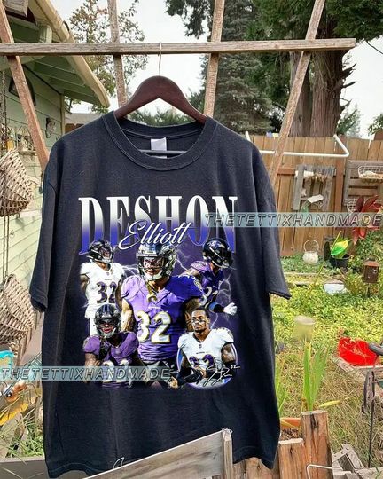 Discover Vintage 90s Graphic Style DeShon Elliott T-Shirt, DeShon Elliott Shirt, Detroit Football Shirt, Vintage Sport Shirt