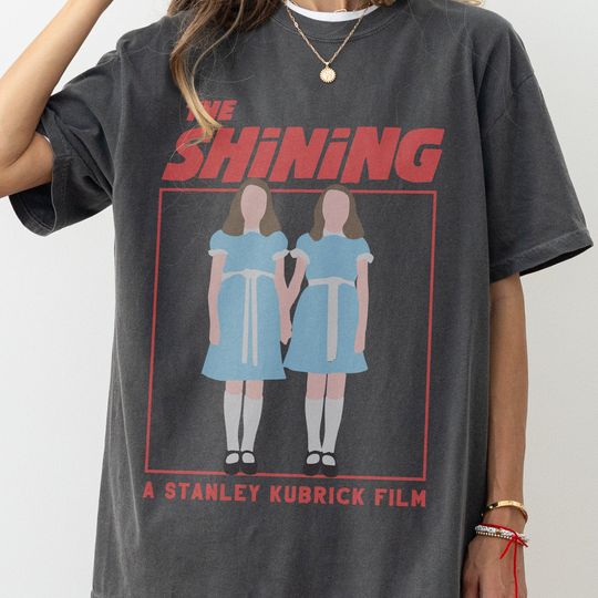 The Shining Graphic T-Shirt, Retro Stanley Kubrick Horror Movie Tee, Scary Shining Twins Overlook Hotel Room 237 Shirt for Men & Women