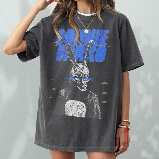 Vintage Donnie Movie T-Shirt, Retro Darko Bunny Poster Tee, Sci Fi Scary Movie Grunge Streetwear T Shirt, 2000s and 90s Darko Memorabilia